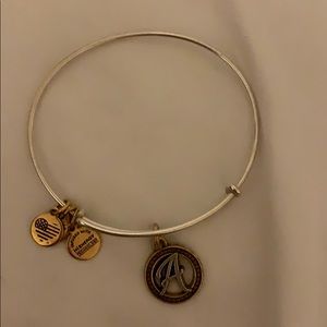 Alex and Ani Two Tone Initial A Bangle